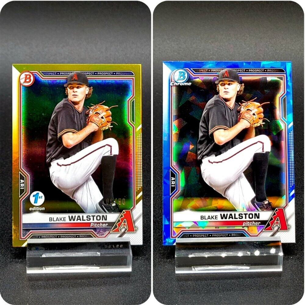 2020 Blake Walston Bowman 1st Edition Gold Chrome Sapphire 08/50 Diamondbacks